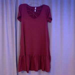 burgundy colored dress